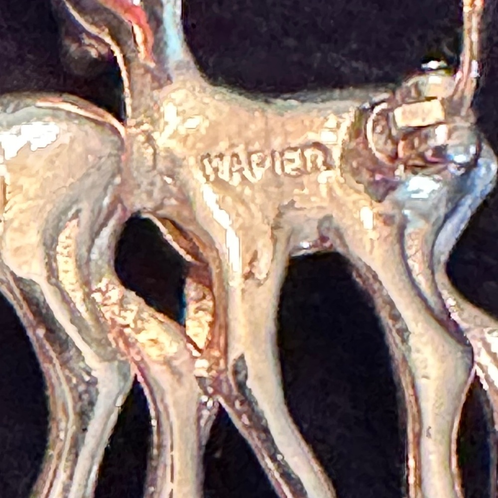 Vintage Napier Twin Deer Gold-Tone Pin View 3